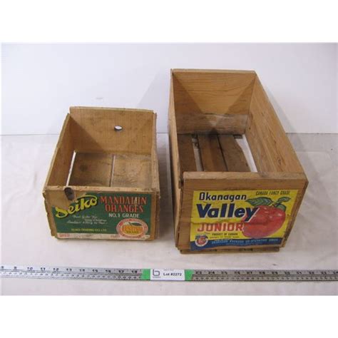 2 Vintage Wooden Fruit Boxes