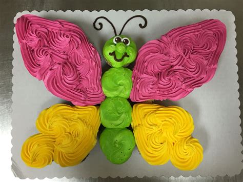 Butterfly Cupcake Cake Made With 24 Cupcakes And Buttercream Icing By
