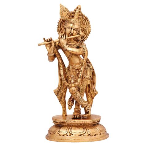 Buy Statuestudio Brass Standing Krishna Idol For Home Decor Diwali