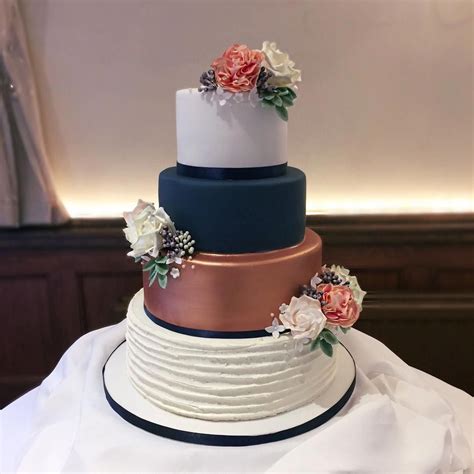 Image Result For Navy Blue And Rose Gold Wedding Cake Rose Gold