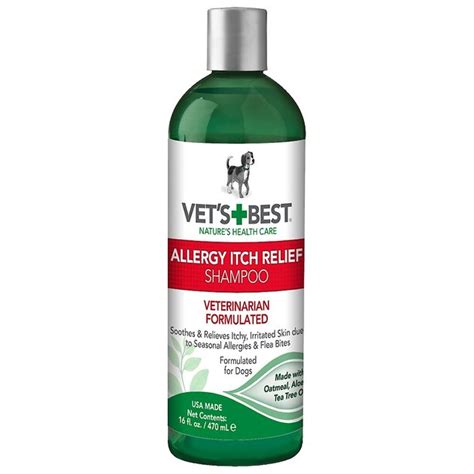 Vets Best Allergy Itch Relief Shampoo For Dogs 16 Oz Bottle