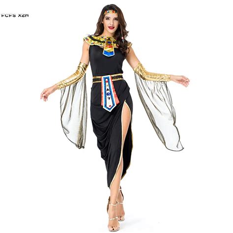 sexy woman queen of egyptian cleopatra cosplays female halloween goddess costume carnival purim