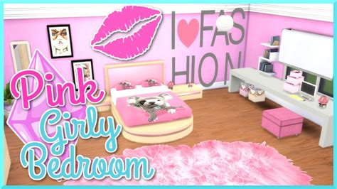 The Sims 4 Pink Girly Bedroom Custom Content Room Build Youtube
