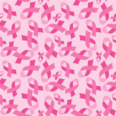 premium vector breast cancer awareness pink ribbon seamless pattern