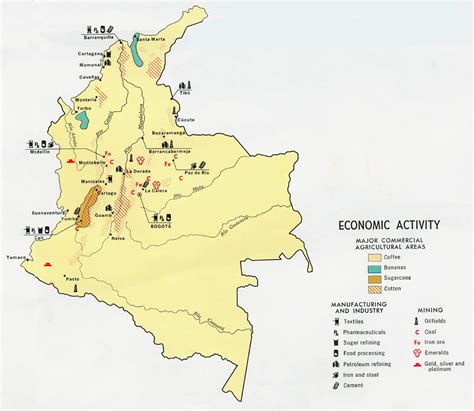 Mapa De Actividad Económica De Colombia