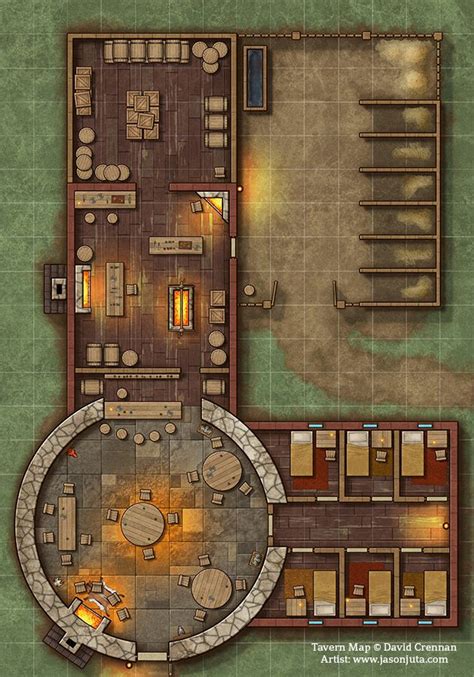 Tavern Map By Jasonjuta Tabletop Rpg Maps Fantasy House Fantasy