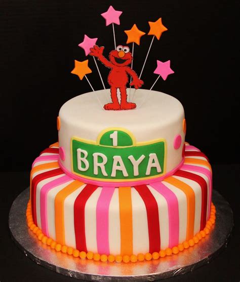 A Birthday Cake With An Elm Street Name And Stars On The Top Is