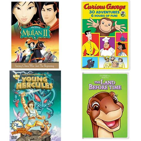 Dvd Childrens Movies 4 Pack Fun T Bundle Mulan Ii Curious George