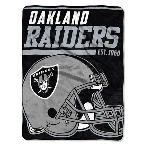 Oakland Raiders Blanket 46x60 Raschel 40 Yard Dash Design Rolled