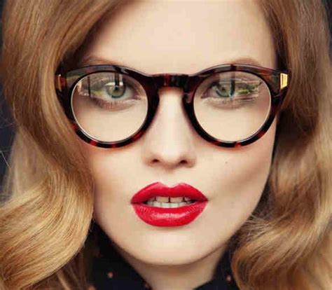 Girl With Glasses Beautiful Hair And Red Lipstick Health Digezt