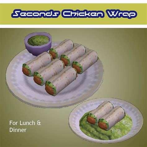 Mod The Sims Seconds Meals Chicken Wrap Lunch And Dinner Chicken