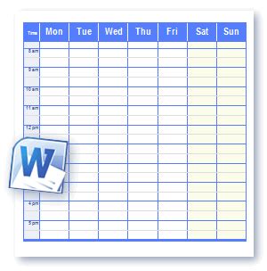 weekly schedule templates word excel  templates