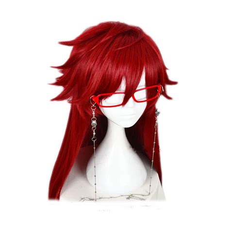 Black Butler Death Scythe Grell Sutcliff Red Long Cosplay Wig Cosplay