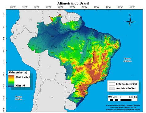 Mapas De Altitude E Topografia Do Brasil Murilo Cardoso