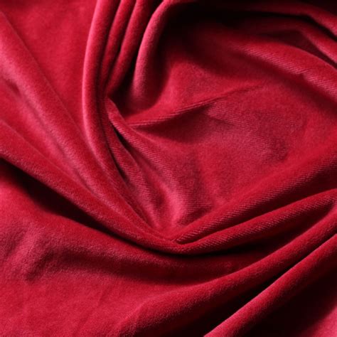 Scarlet Red Cotton Velvet Upholstery Drapery Home Decor Fabric Fashion