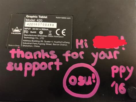 My Signed Osu Tablet From 2016 Rosugame