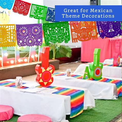 Buy Mexican Party Banners 5 Pack With 10 Unique Plastic Flag Designs