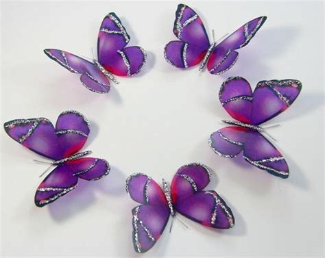 5 Purple Stick On Butterflies Wedding Cake By Stickonbutterflies