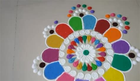 Colourful And Innovative Rangoli Design Step By Step Tutorial