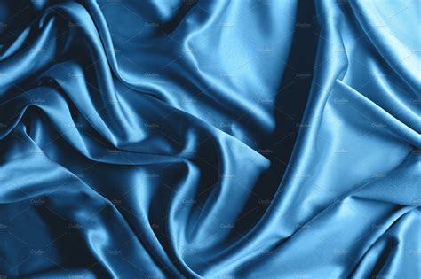 Blue Silk Texture Background Abstract Stock Photos ~ Creative Market