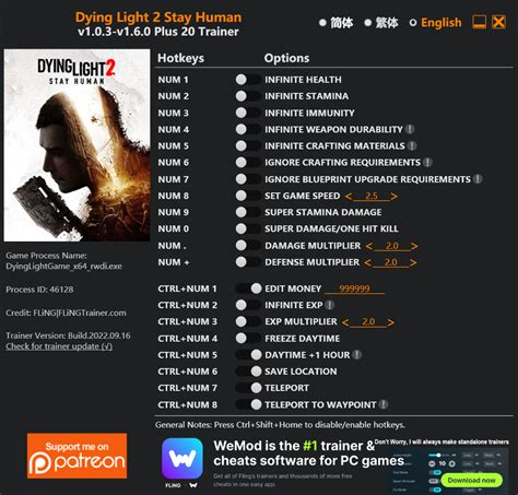 Dying Light Stay Human Trainer Fling Trainer Pc Game Cheats And Mods