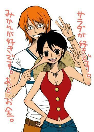 luffy and nami genderbent one piece amino