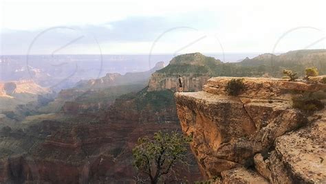 Grand Canyon Standing On The Edge By Jeremy Rinehart Photo Stock
