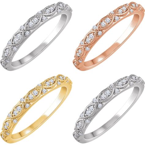 14K SOLID Gold Half Eternity Band Unique Infinity Shape W Etsy