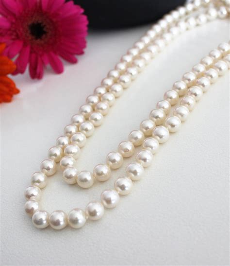 Long Pearl Necklace Deluxe Freshwater Pearl Lang