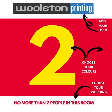 Maximum Room Occupancy Signs 2 Square Metres Per Person Woolston Printing