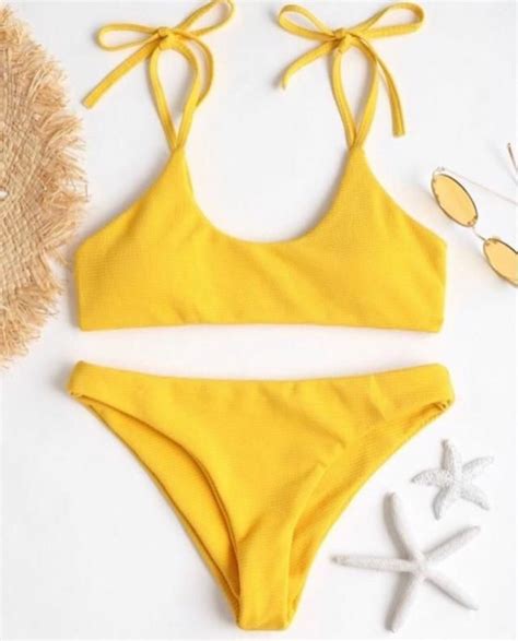 Hot 2018 Cami High Cut Bikini In Rubber Ducky Yellow S Zaful