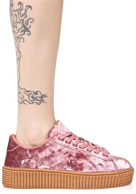 Pink Crushed Creeper Sneaker Dolls Kill
