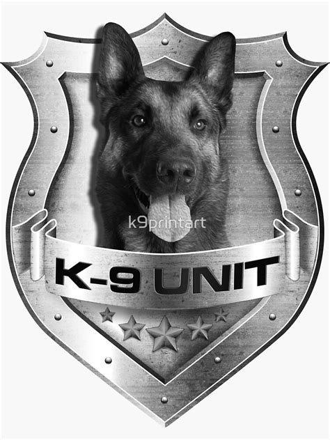 K 9 Unit Badge Police Dog Unit Malinois Sticker By K9printart