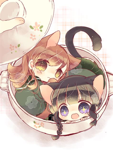 Anime Art Neko Cat Girls Cat Ears Cat Tails