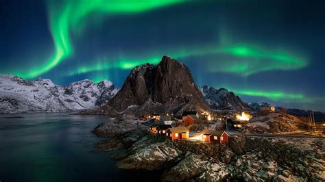 Polar Lights Over Lofoten Norway Hd Duvar Kağıdı Arka Plan 1920x1080