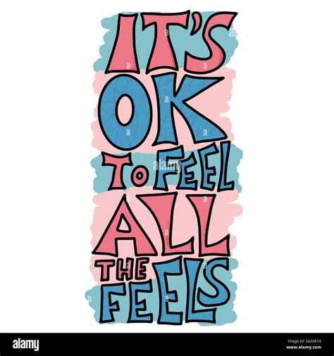 its ok to feel all the feels quote poster template with handwritten lettering greeting card