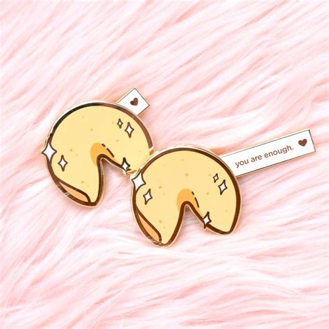 Fortune Cookie Motivational Enamel Pin Life Artist Strong Friend