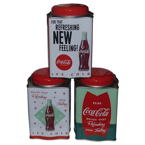 Retro Galvanized Coca Cola Tea Caddy Tins Set Of 3 Best Tea Kettles