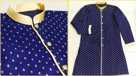 How To Sew Sherwani Style Kurta How To Sew Designer Kurta Youtube