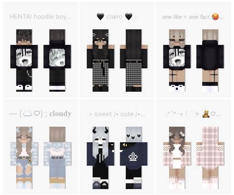 Aesthetic Minecraft Skins Template These Are Only A Subset Representing