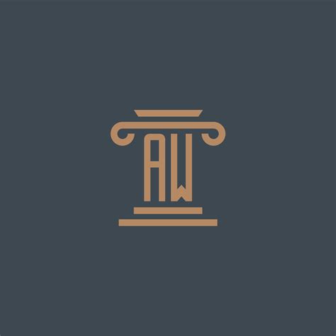 Aw Initial Monogram For Lawfirm Logo With Pillar Design 13617722 Vector