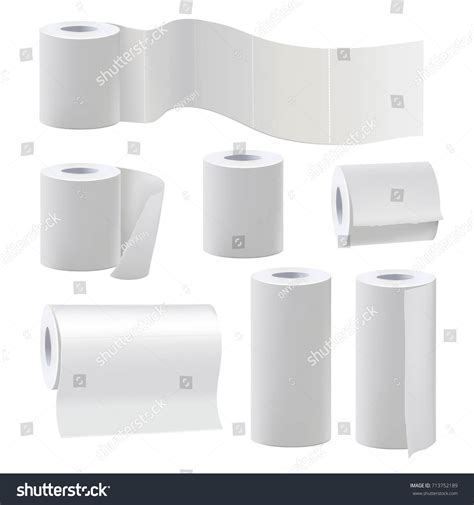 Different Rolls Blank Toilet Papers Vector Stock Vector Royalty Free