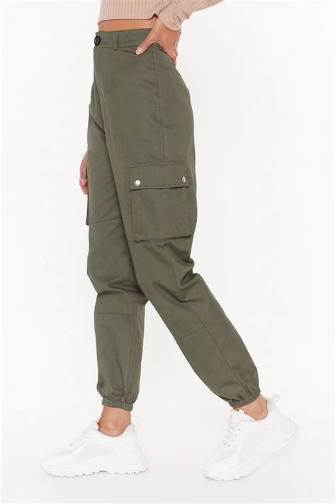 Pocket High Waisted Cargo Pants Cargo Pants Women Outfit Green Cargo