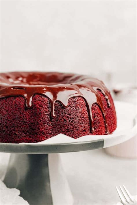 Rich And Moist Red Velvet Bundt Cake Swirled With A Sweet Cream Cheese Filling Is The Perfect