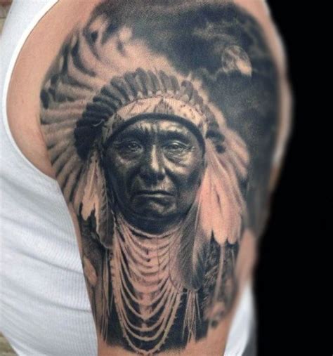 Grey Shaded Native American Tattoo Males Arms Tribal Tattoos Native