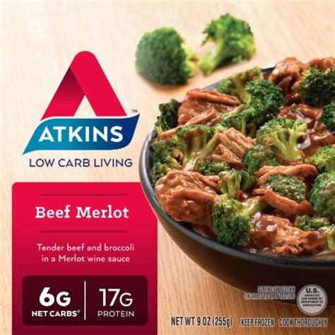 Atkins Beef Merlot With Broccoli Frozen Meal 9 Oz Kroger