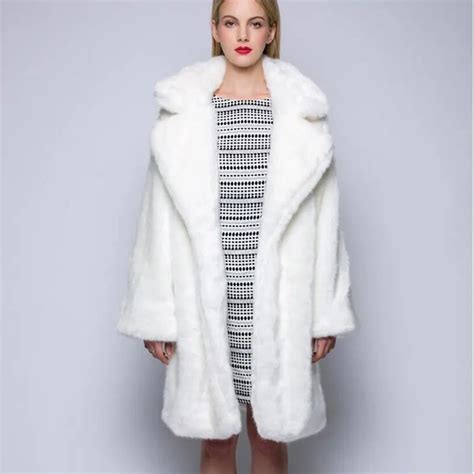 Buy 2018 New Autumn Winter Female Faux Rabbit Fur Coat Suit Collar Lady Warm