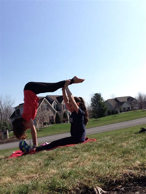 The important thing about this easy yoga poses for two people is to have fun together while you copy, match and mirror the exact moves and position of the other person. 2 person acro stunts | Two person yoga poses, Two person ...