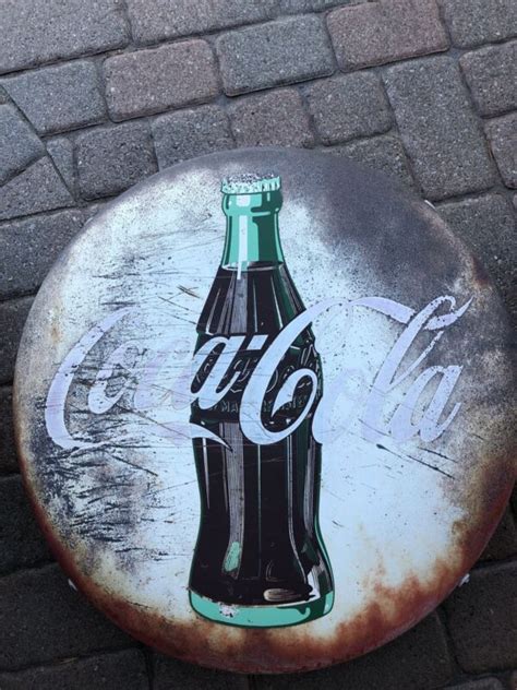 Vintage Original Tin 24” Coca Cola Coke Soda Bottle Button Sign W