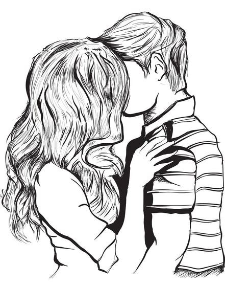 Two Girls Kissing Coloring Page Coloring Pages